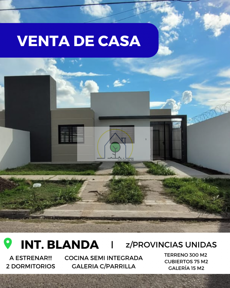VENTA de CASAS A ESTRENAR - INTENDENTE BLANDA, PARANA