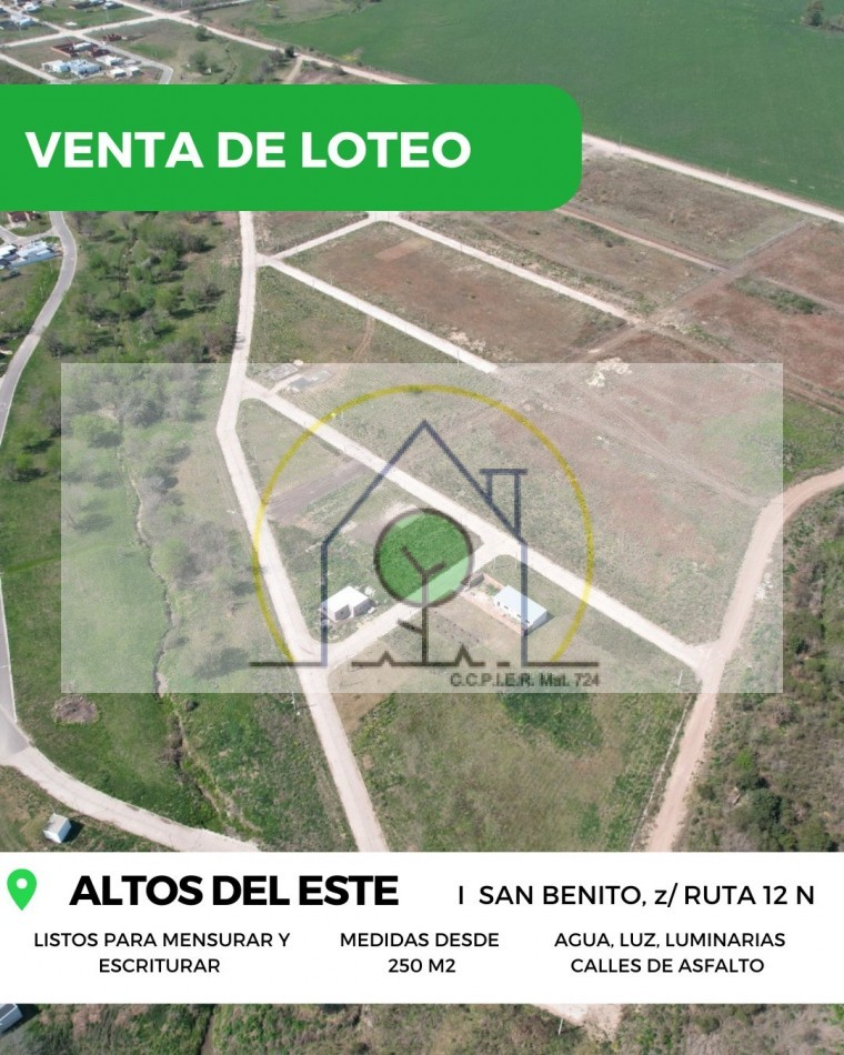 VENTA TERRENOS FINANCIADOS H/48 CUOTAS - SAN BENITO