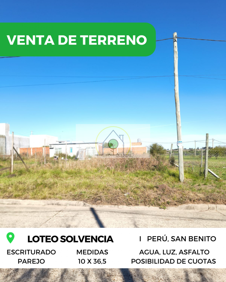 VENTA de TERRENO - PERU, SAN BENITO 