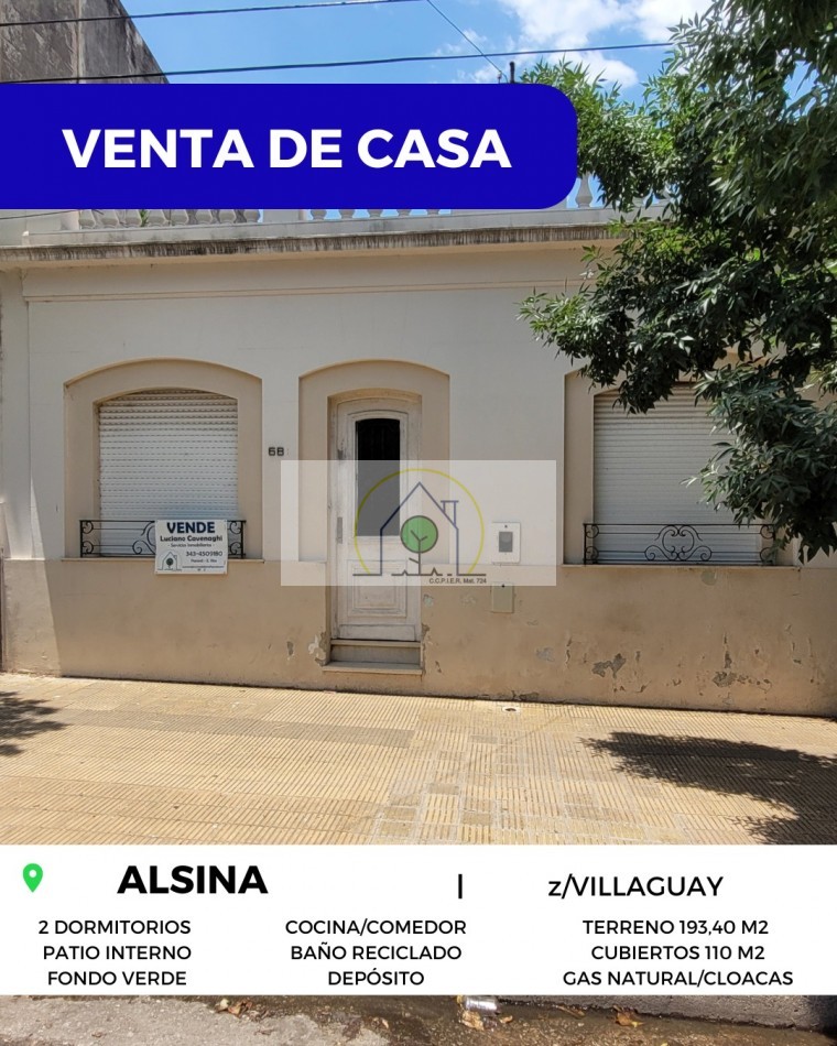 VENTA de CASA A MEJORAR - ALSINA, PARANA