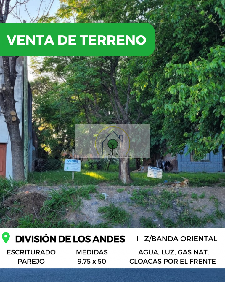 VENTA de TERRENO - DIVISION DE LOS ANDES, PARANA 