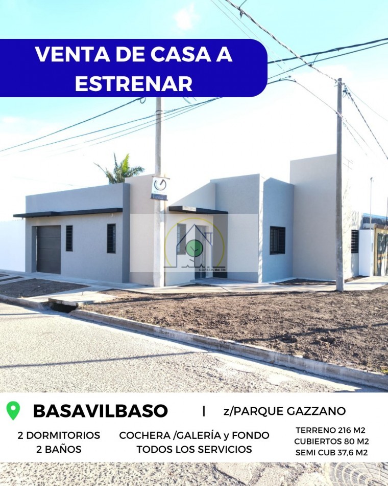 VENTA de CASA A ESTRENAR - GDOR. FAUSTINO PARERA, PARANA 